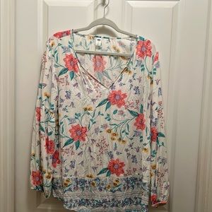 Floral poets blouse